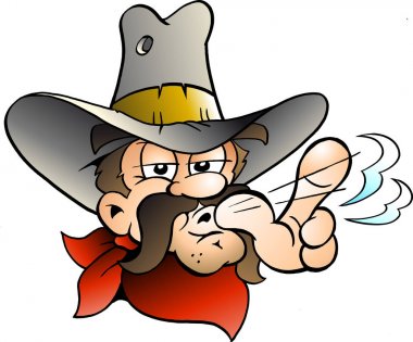 Bir kovboy vektör çizim karikatür