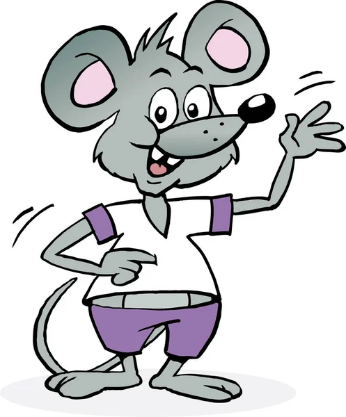 Vektor-Cartoon-Illustration einer glücklichen männlichen Maus — Stockvektor