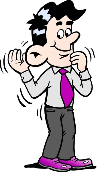 Cartoon Illustration eines Geschäftsmannes gibt es gut auf die Bedürfnisse des Kunden zu hören — Stockvektor