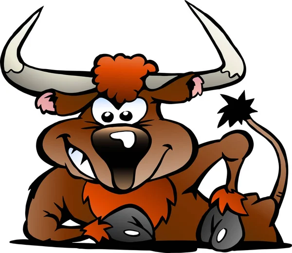 怒りの雄牛のベクトル漫画のイラスト — ストックベクタ