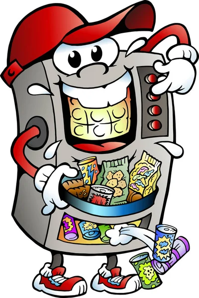 Vector Cartoon Illustratie Van Een Automaat Verkopen Snacks — Stockvector