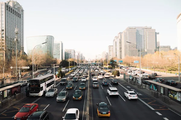 Turismos Una Autopista Beijing China — Foto de Stock