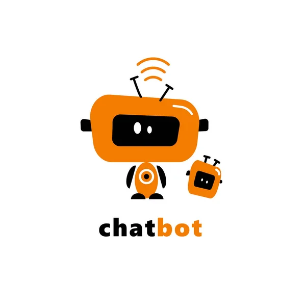 Ilustración vectorial de robots divertidos. Concepto Chatbot . — Vector de stock
