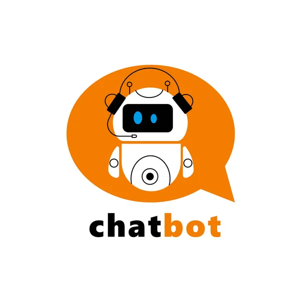 Lindo vector de dibujos animados ilustración de chatbot en una burbuja de habla . — Vector de stock