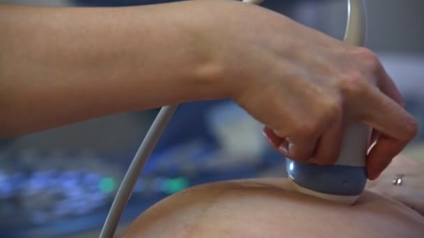 Echografie diagnose van zwangere vrouw — Stockvideo