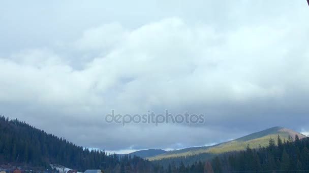 Clouds over the mountain landscape, time lapse, Carpathian, Ukraine, 4 K — Stock Video