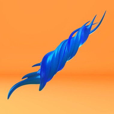 Sarı arka plan üzerinde soyut plastik şekil