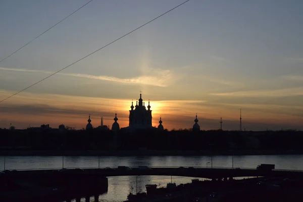 Smolny Kathedraal Petersburg Rusland Uitzicht Vanaf Rivier Van Great Ohta — Stockfoto