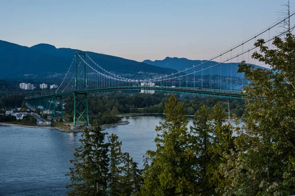 Lions Gate Bridge, Sunset and evening in Vancouver, Canada.