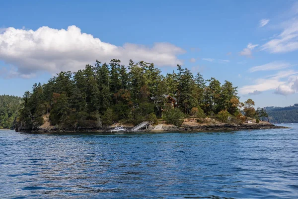 Lonely house in the forest by the sea — Stock Photo, Image