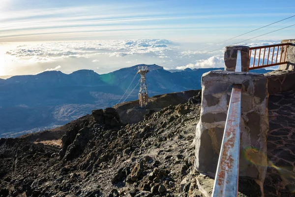 Teleferik Tenerife adasında - Kanarya İspanya Teide yanardağı üzerinde