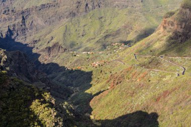 masca, tenerife, İspanya'nın köyüne giden yol virajlı dağ
