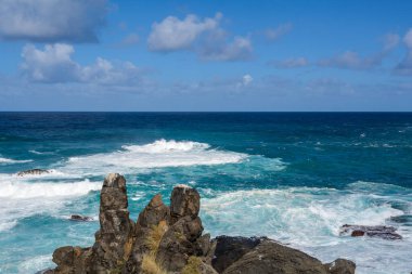 Rough Sea with Large Waves Breaking on the Coast. Tenerife