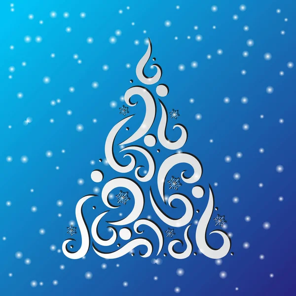 Winter Background Christmas Tree — Stock Vector