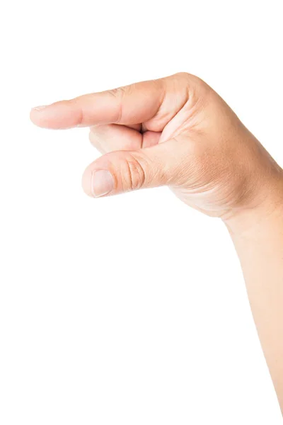 Hand poiting Symbol isoliert auf weiß — Stockfoto