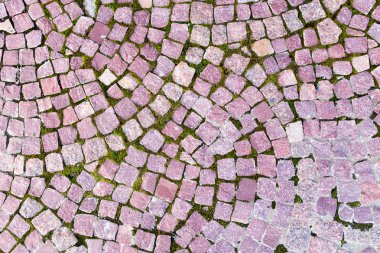 Tuğla kaldırım tuğlası, üstten görünüm. Arka plan olarak doku.