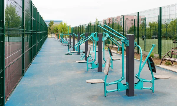 Utsikt över sport marken för street workout Stockbild