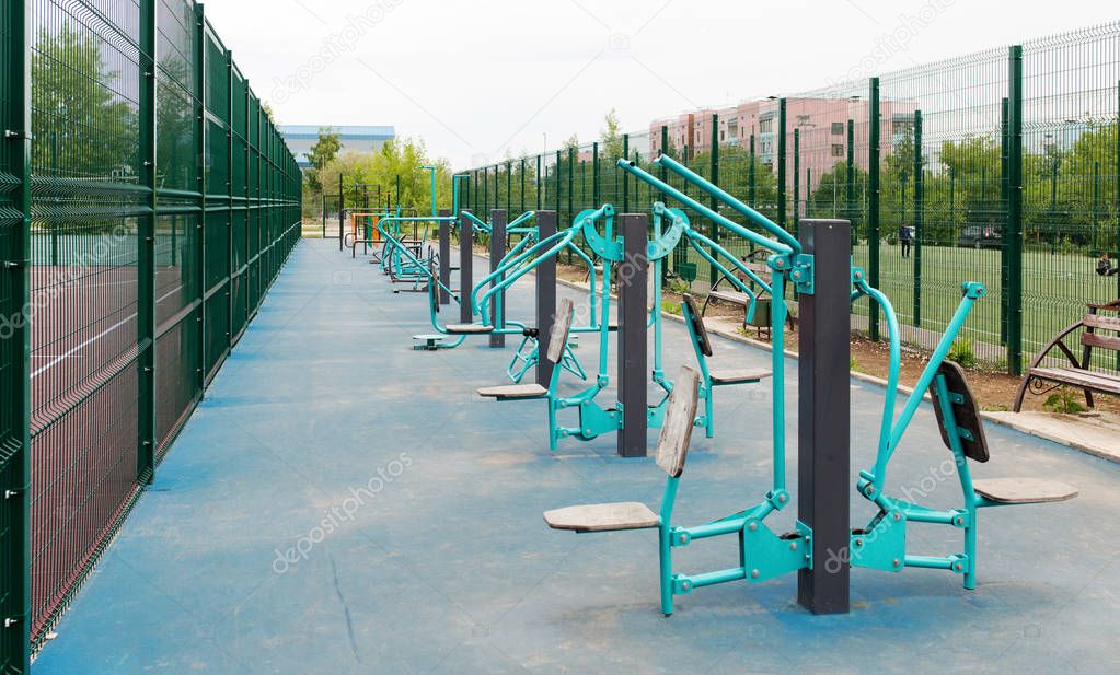 Views of the sports ground for street workout