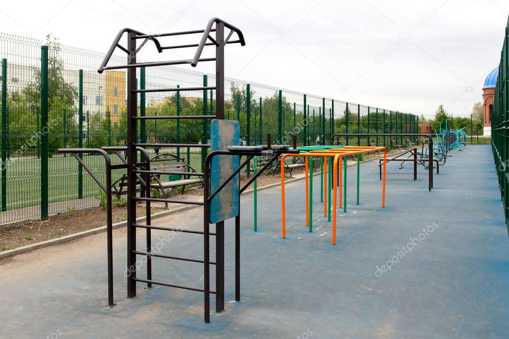 Views of the sports ground for street workout