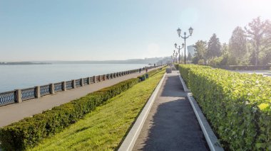 Samara, Rusya Federasyonu - Haziran 2017 - Volga Nehri ve Samara, Rusya Federasyonu çıkabilir.