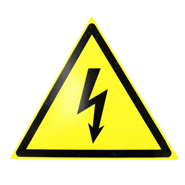 High voltage sign isolated on white — Stock Photo, Image