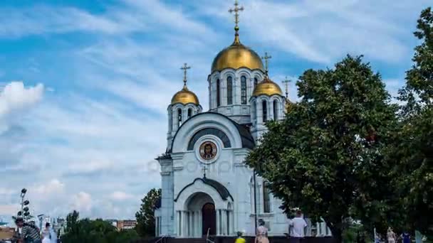 Samara dicsőség tér a város Szamara a Volga folyó Oroszországban — Stock videók