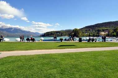 Annecy. Fransa. Annecy parklar görünümünü . 