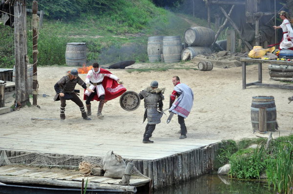 France  . Park Puy du Fou .Show Vikings . 16 of August 2017 .
