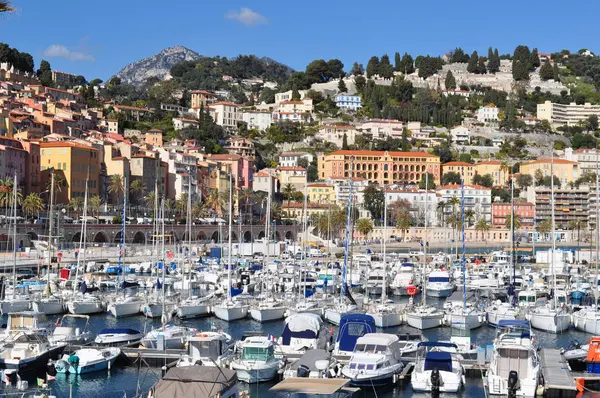 Fransız Rivierası Eski Liman Görünüm — Stok fotoğraf