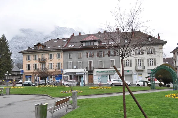 France Sallanches April 2018 Pharmacie Des Lions Real Estate Ambiance — Stock Photo, Image