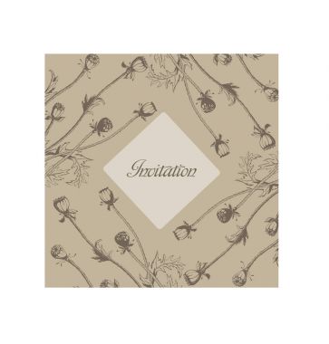 Haşhaş kafalı çizilmiş davet