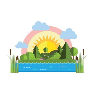 Günbatımı manzara etiket