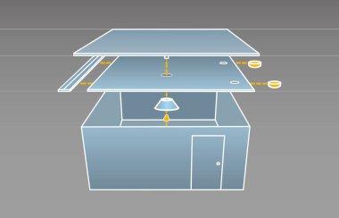 House with stretch ceiling clipart