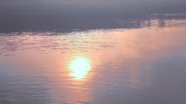 Reflexion der Sonne auf der Wasseroberfläche — Stockvideo