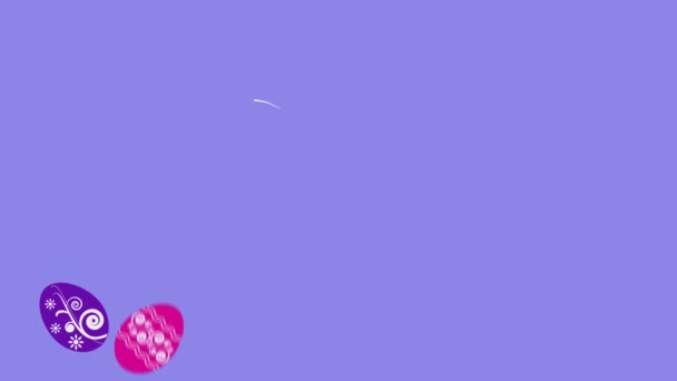 Abstract Animation, Easter Colored Eggs. Text — Stock Video