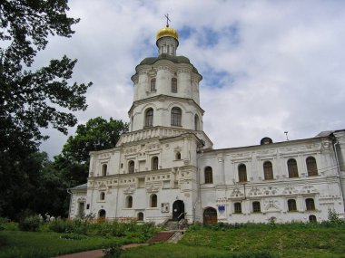 The ancient building of the Chernihiv Collegium, built in 1700, summer day clipart