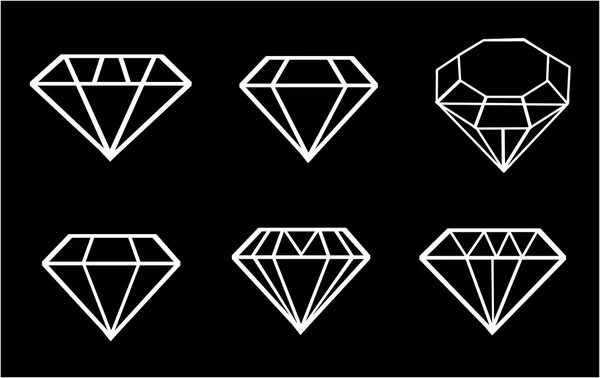 Conjunto de iconos de vector diamante — Vector de stock