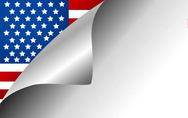 Stati Uniti Paese Bandiera Turning Page — Vettoriale Stock