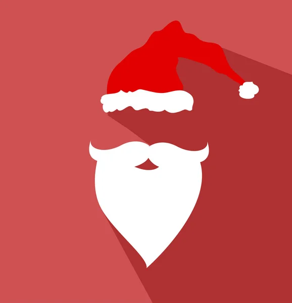 Flat Design Vector Santa Claus Face — Stock Vector