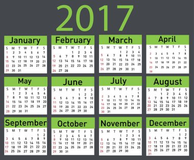 Takvim 2017