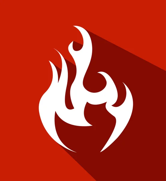 Feuer. flaches weißes Symbol — Stockvektor