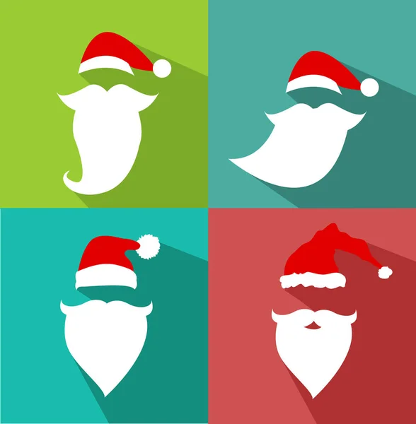 Flaches Design Vektor Weihnachtsmann Gesicht — Stockvektor
