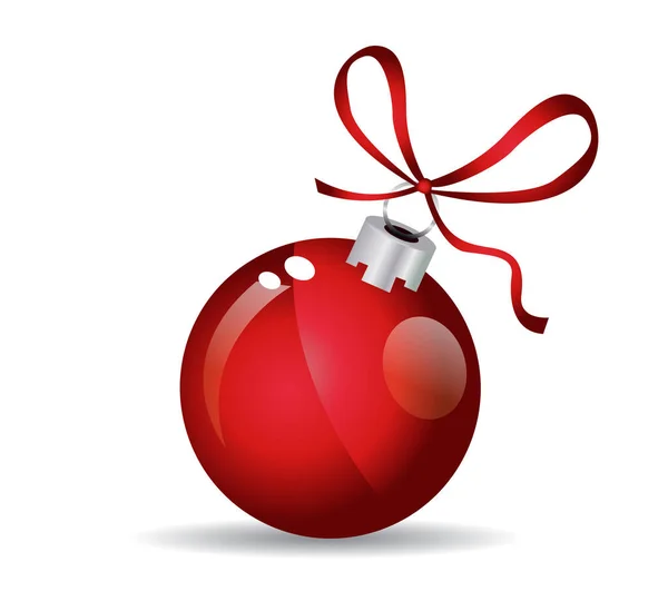 Bola de Navidad - Rojo - Diseño decorado — Vector de stock