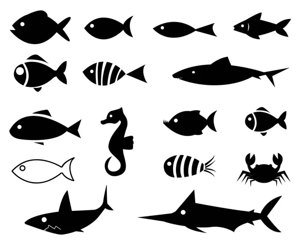 Ψάρια εικονίδια διάνυσμα — Διανυσματικό Αρχείο