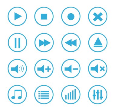 Media Player Vector Icons Set