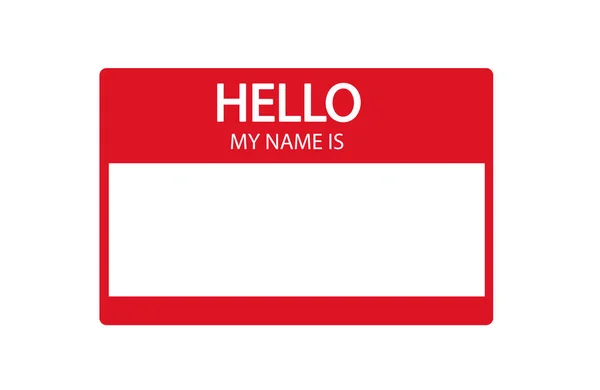 Hello, my name is introduction red flat label — Stock Vector