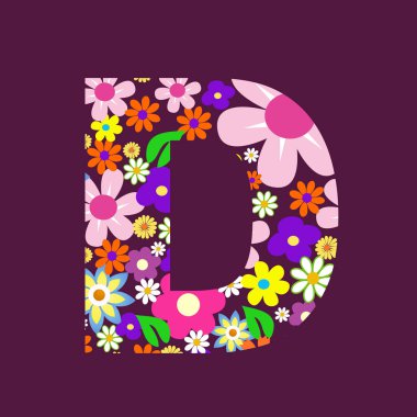 Güzel çiçek D harfi