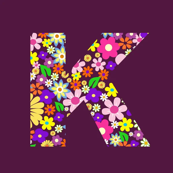 Επιστολή των όμορφων λουλουδιών K — Διανυσματικό Αρχείο