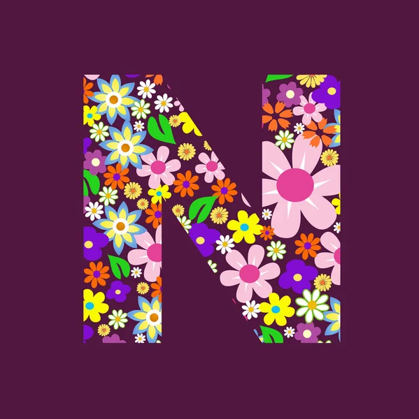 Güzel çiçekler N harfi