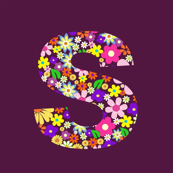 아름 다운 꽃 들의 편지 — 스톡 벡터